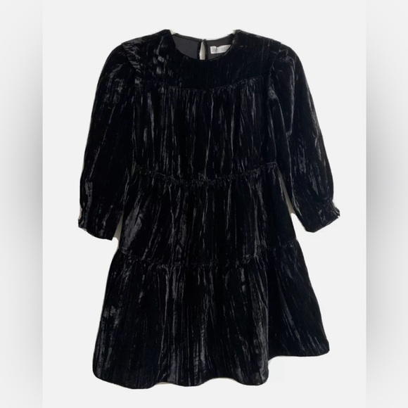 Zara Girls Black velvet Dress - Picture 2 of 8